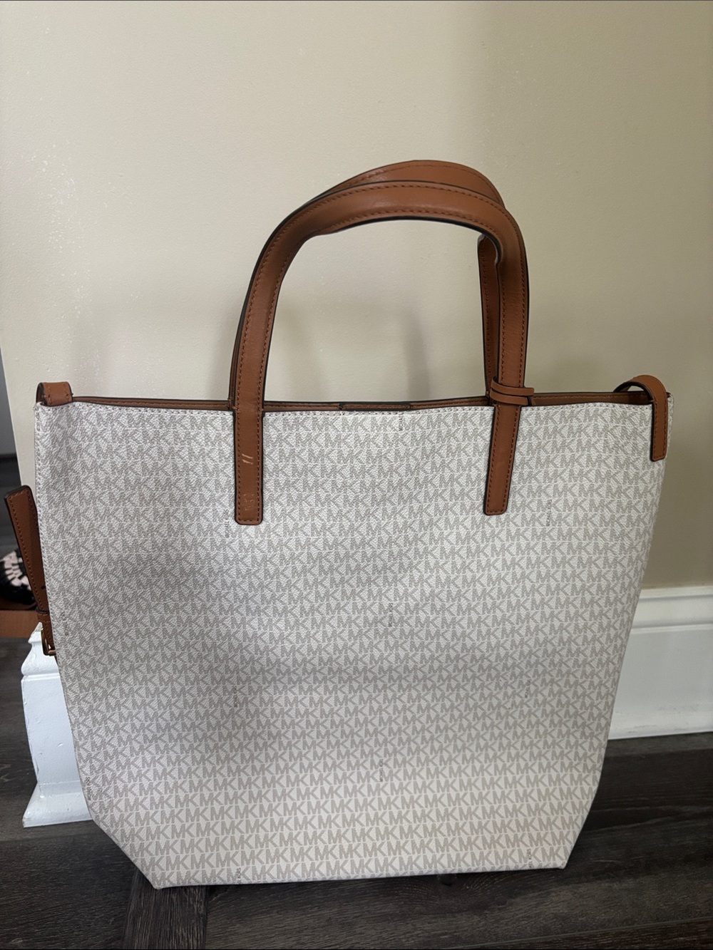 Michael Kors Cream and Tan Signature Tote
